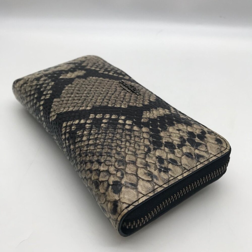 Coach Beige Python Embossed Leather Accordion Zip… - image 7